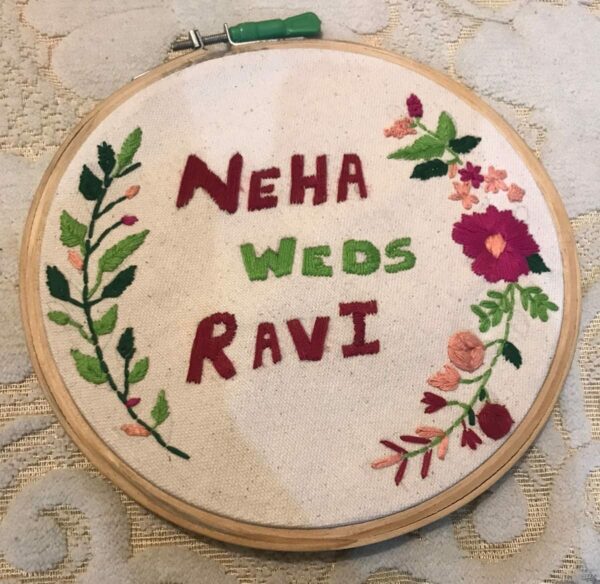 wedding embroidered hoop. aesthetic celebrations