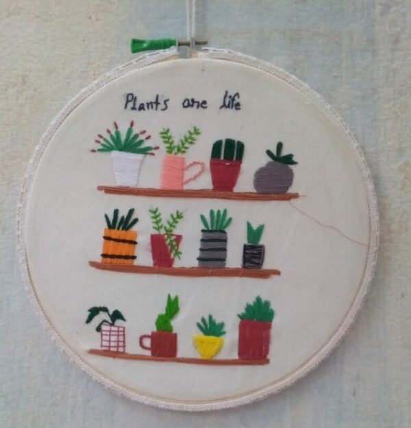 plant lover embroidered hoop. Home Decor , aesthetic