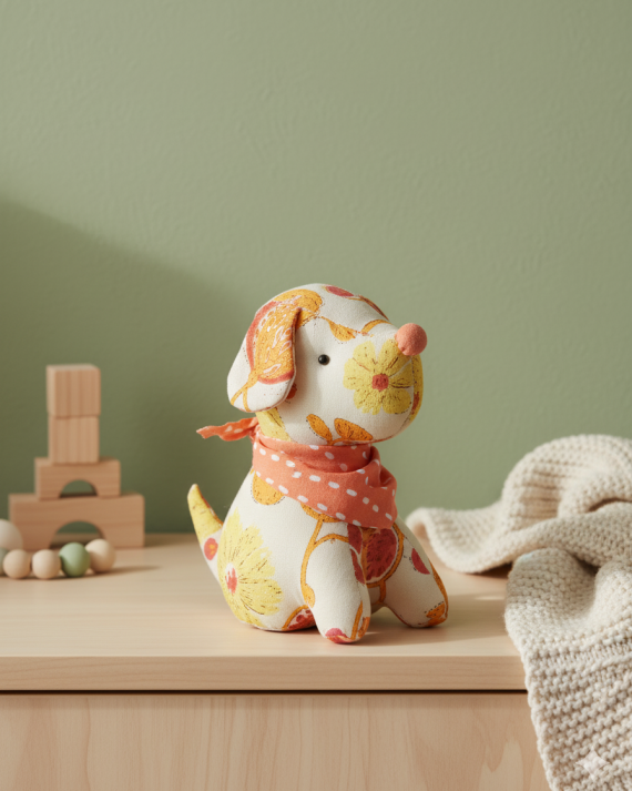 Handmade textile dog toy