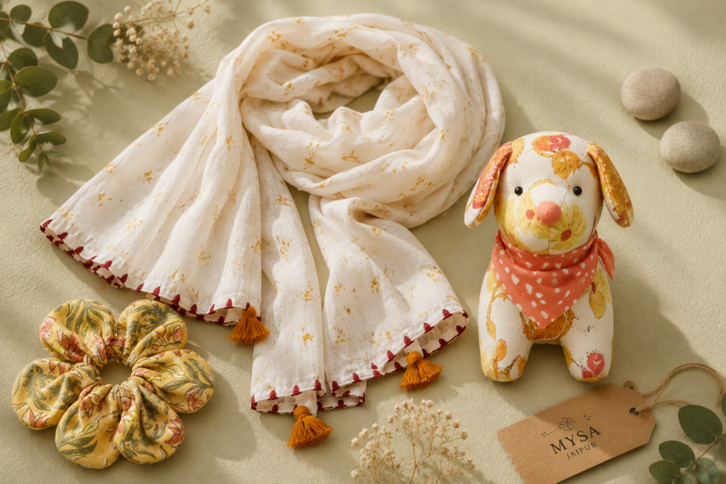 MYSA Jaipur handmade textile toys, scarf and accessories